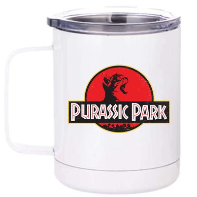 Purassic Park Cat 12 oz Stainless Steel Tumbler Cup