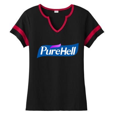 Pure Hell Purehell Social Distancing Hand Sanitizer Parody Ladies Halftime Notch Neck Tee