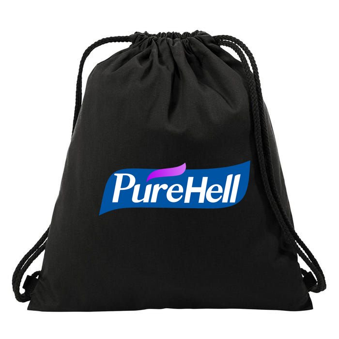 Pure Hell Purehell Social Distancing Hand Sanitizer Parody Drawstring Bag