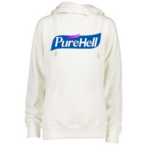 Pure Hell Purehell Social Distancing Hand Sanitizer Parody Womens Funnel Neck Pullover Hood