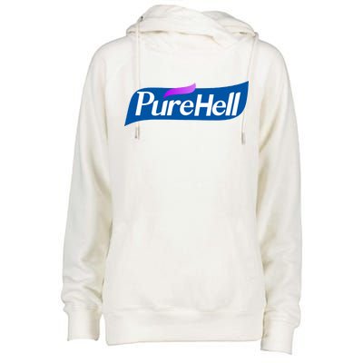 Pure Hell Purehell Social Distancing Hand Sanitizer Parody Womens Funnel Neck Pullover Hood