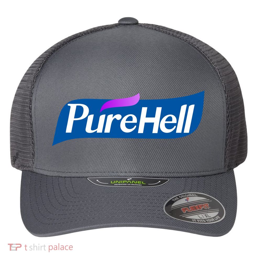 Pure Hell Purehell Social Distancing Hand Sanitizer Parody Flexfit Unipanel Trucker Cap