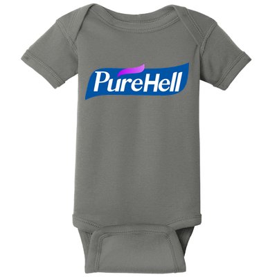 Pure Hell Purehell Social Distancing Hand Sanitizer Parody Baby Bodysuit