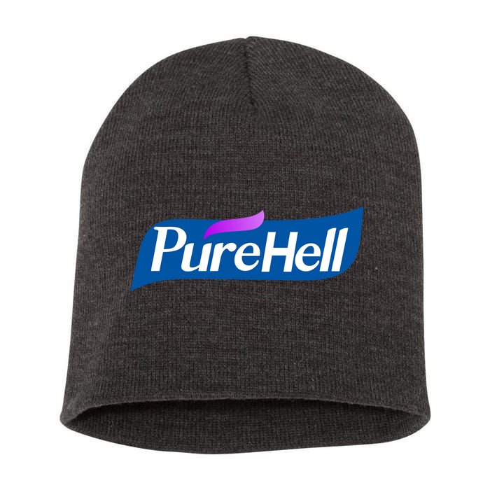 Pure Hell Purehell Social Distancing Hand Sanitizer Parody Short Acrylic Beanie