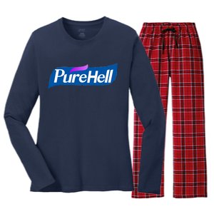 Pure Hell Purehell Social Distancing Hand Sanitizer Parody Women's Long Sleeve Flannel Pajama Set 