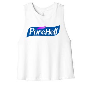 Pure Hell Purehell Social Distancing Hand Sanitizer Parody Women's Racerback Cropped Tank