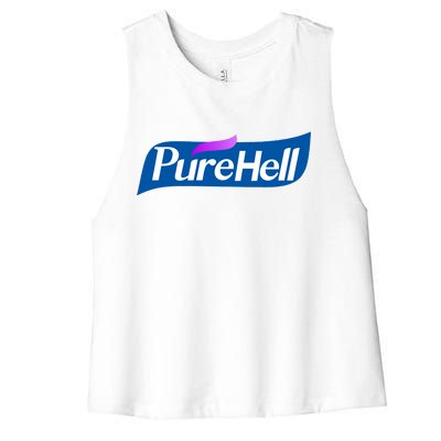 Pure Hell Purehell Social Distancing Hand Sanitizer Parody Women's Racerback Cropped Tank