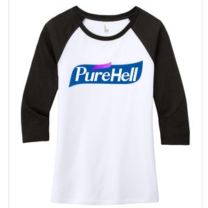 Pure Hell Purehell Social Distancing Hand Sanitizer Parody Women's Tri-Blend 3/4-Sleeve Raglan Shirt