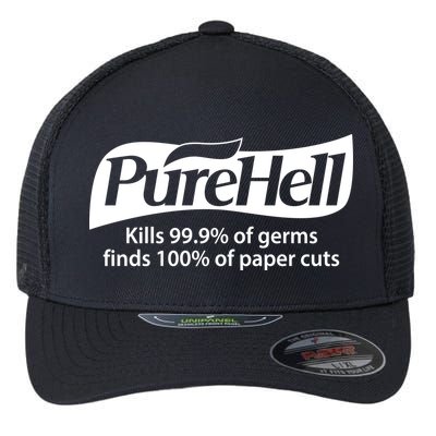 Purehell Kills 99% Of Germs Paper Cuts Pure Hell Flexfit Unipanel Trucker Cap