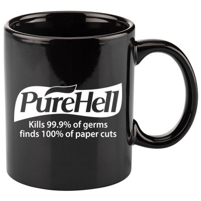 Purehell Kills 99% Of Germs Paper Cuts Pure Hell 11oz C Handle Ceramic Mug