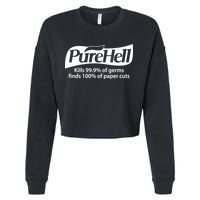Purehell Kills 99% Of Germs Paper Cuts Pure Hell Cropped Pullover Crew