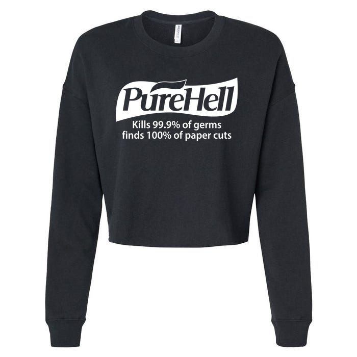 Purehell Kills 99% Of Germs Paper Cuts Pure Hell Cropped Pullover Crew