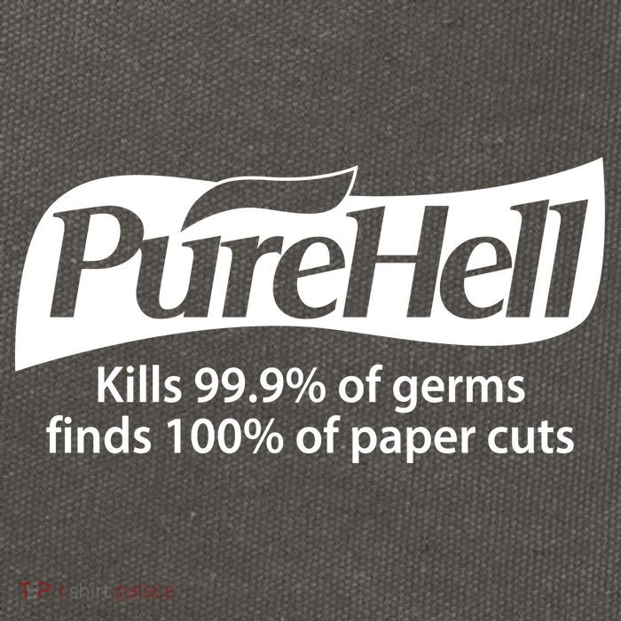 Purehell Kills 99% Of Germs Paper Cuts Pure Hell Cotton Canvas Backpack