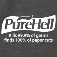 Purehell Kills 99% Of Germs Paper Cuts Pure Hell Vector Backpack