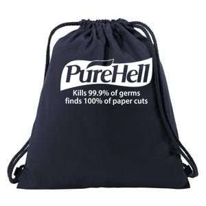 Purehell Kills 99% Of Germs Paper Cuts Pure Hell Drawstring Bag