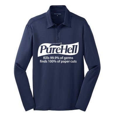 Purehell Kills 99% Of Germs Paper Cuts Pure Hell Silk Touch Performance Long Sleeve Polo