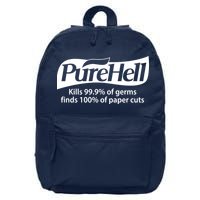 Purehell Kills 99% Of Germs Paper Cuts Pure Hell 16 in Basic Backpack