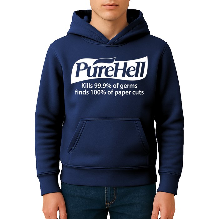 Purehell Kills 99% Of Germs Paper Cuts Pure Hell Kids Hoodie