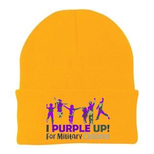 Purple Up For Military Children Camo Knit Cap Winter Beanie