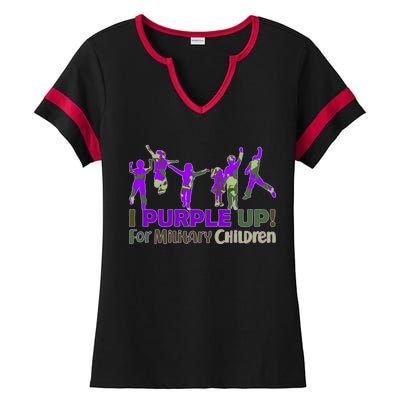 Purple Up For Military Children Camo Ladies Halftime Notch Neck Tee