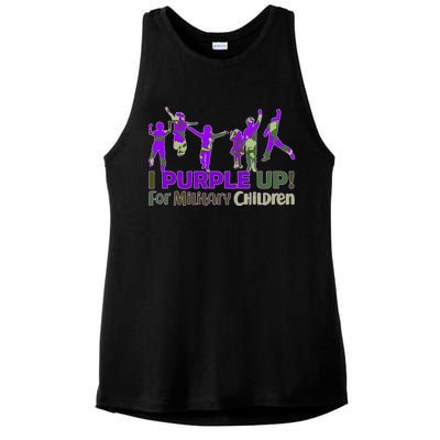 Purple Up For Military Children Camo Ladies PosiCharge Tri-Blend Wicking Tank