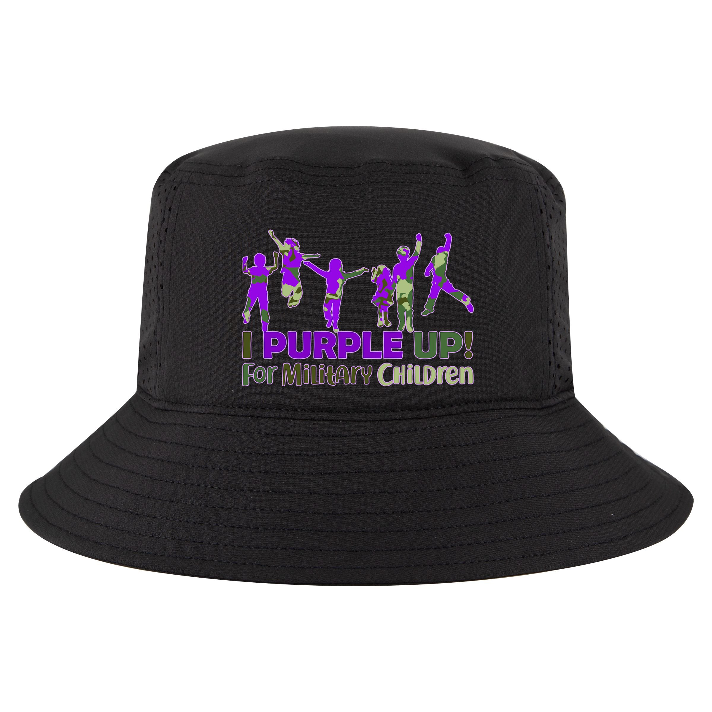 Purple Up For Military Children Camo Cool Comfort Performance Bucket Hat
