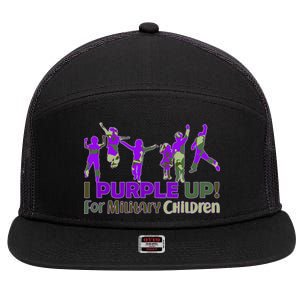 Purple Up For Military Children Camo 7 Panel Mesh Trucker Snapback Hat