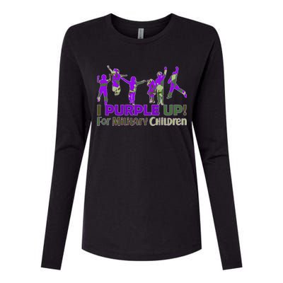 Purple Up For Military Children Camo Womens Cotton Relaxed Long Sleeve T-Shirt