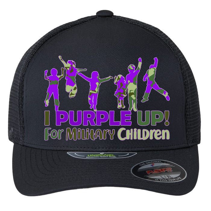 Purple Up For Military Children Camo Flexfit Unipanel Trucker Cap