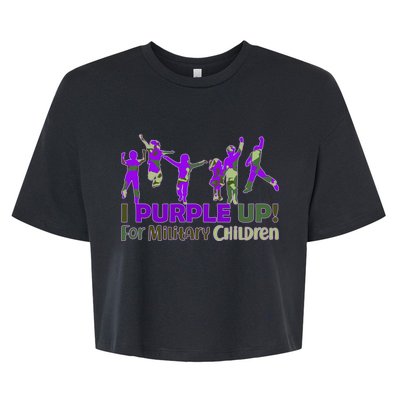 Purple Up For Military Children Camo Bella+Canvas Jersey Crop Tee