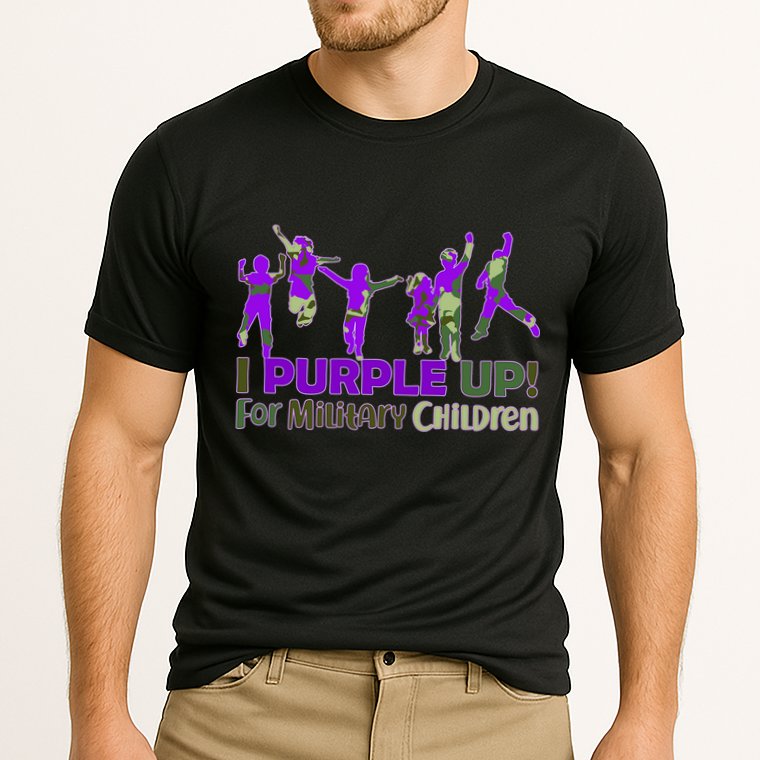 Purple Up For Military Children Camo Cooling Performance Crew T-Shirt