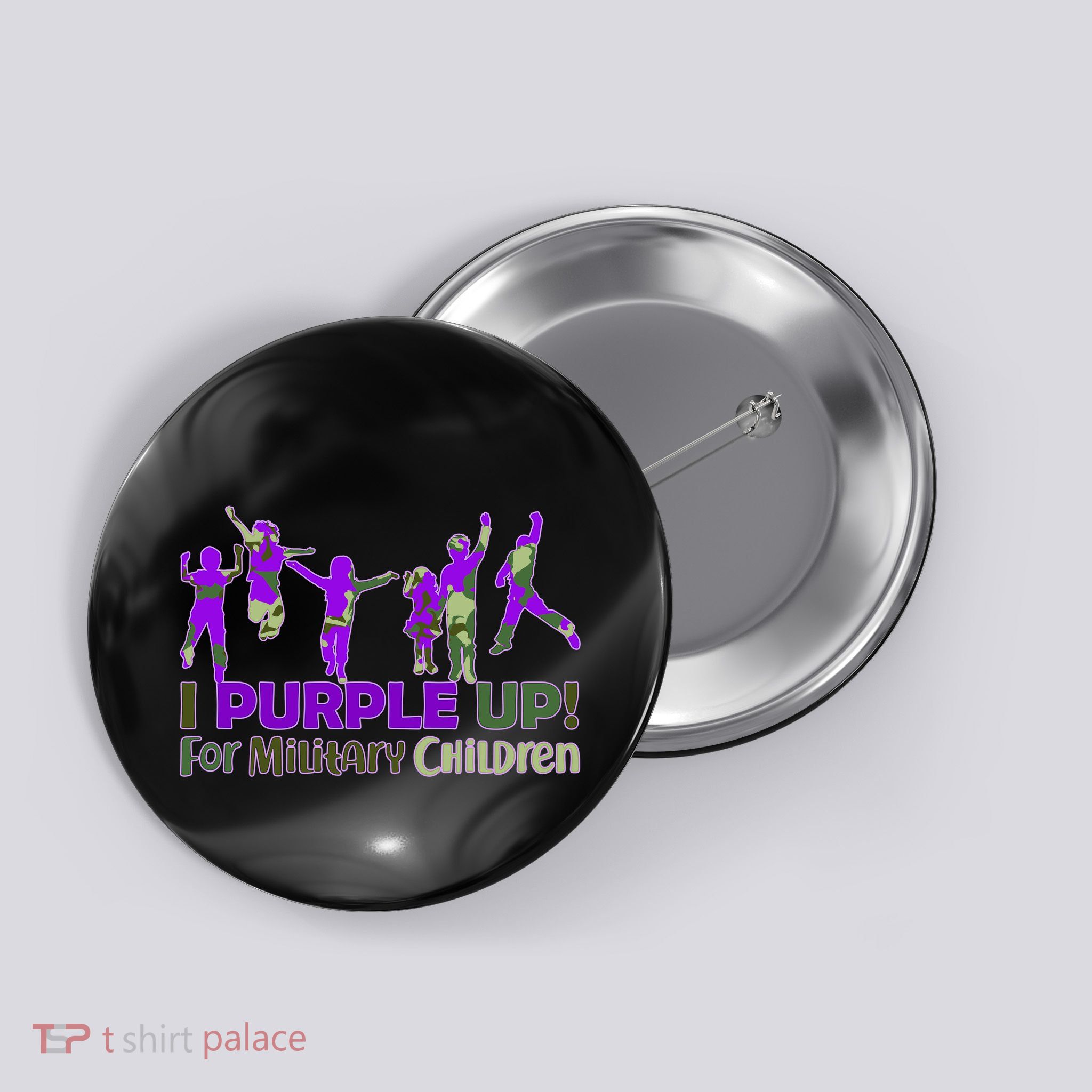 Purple Up For Military Children Camo Button