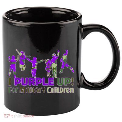 Purple Up For Military Children Camo 11oz C Handle Ceramic Mug
