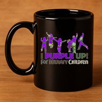 Purple Up For Military Children Camo 11oz C Handle Ceramic Mug