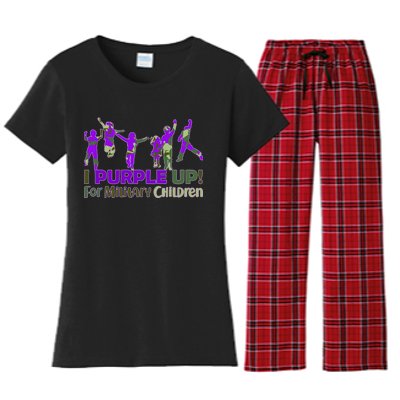 Purple Up For Military Children Camo Women's Flannel Pajama Set