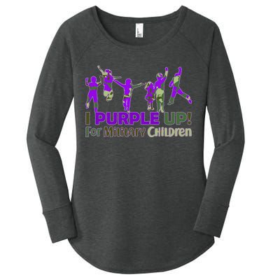 Purple Up For Military Children Camo Women's Perfect Tri Tunic Long Sleeve Shirt