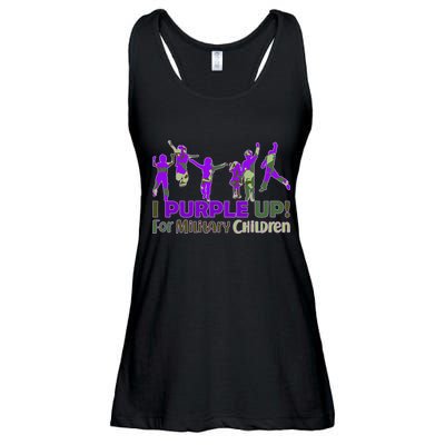 Purple Up For Military Children Camo Ladies Essential Flowy Tank