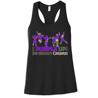 Purple Up For Military Children Camo Women's Racerback Tank