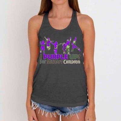 Purple Up For Military Children Camo Women's Knotted Racerback Tank