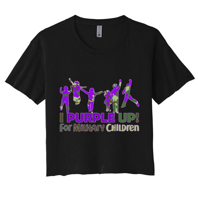 Purple Up For Military Children Camo Crop Top