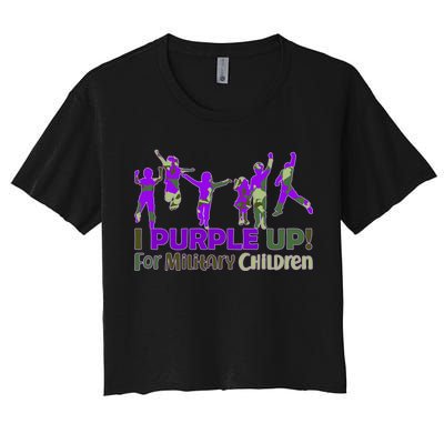 Purple Up For Military Children Camo Women's Crop Top Tee