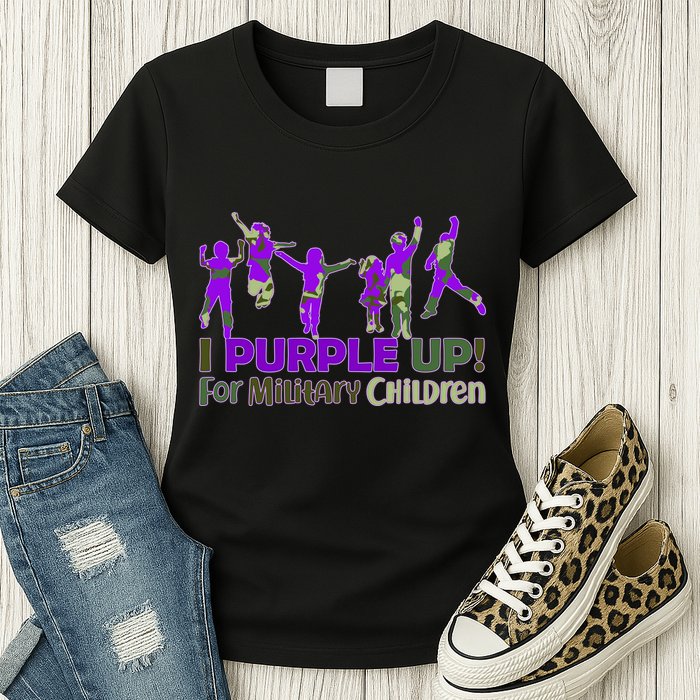 Purple Up For Military Children Camo Womens T-Shirt