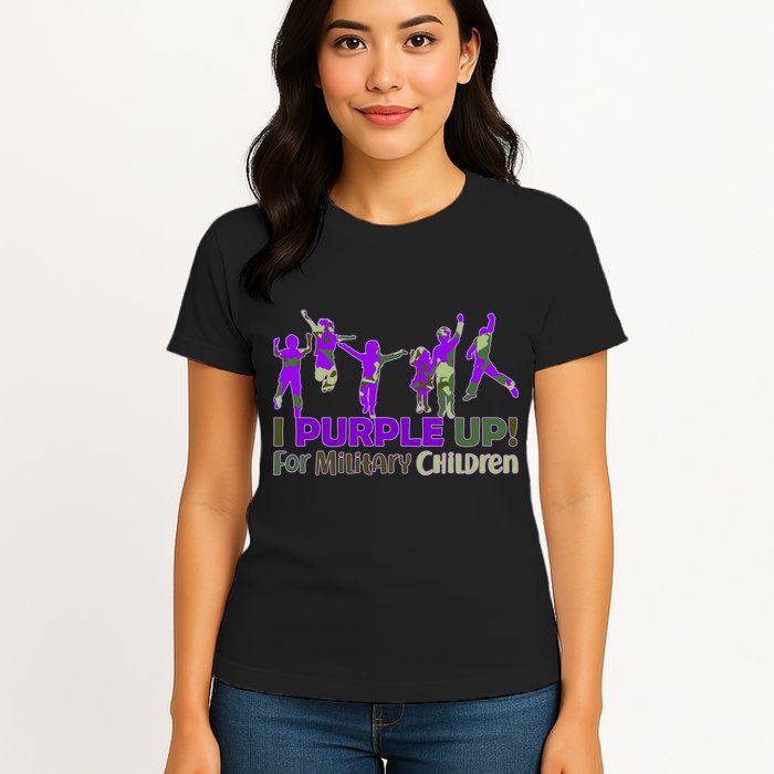 Purple Up For Military Children Camo Womens T-Shirt