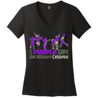 Purple Up For Military Children Camo Women's V-Neck T-Shirt