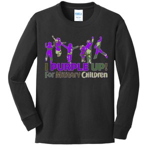 Purple Up For Military Children Camo Kids Long Sleeve Shirt