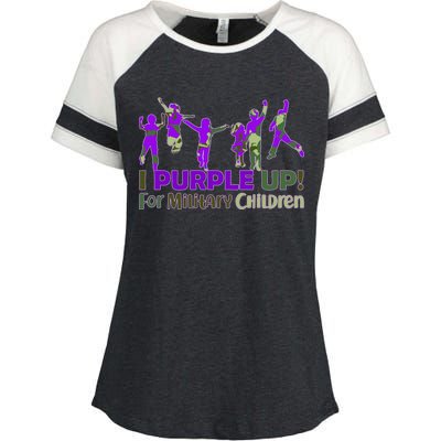 Purple Up For Military Children Camo Enza Ladies Jersey Colorblock Tee