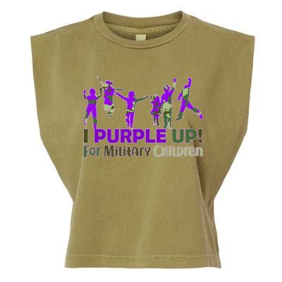 Purple Up For Military Children Camo Garment-Dyed Women's Muscle Tee