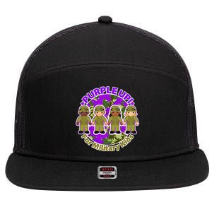 Purple Up! For Military Kids 7 Panel Mesh Trucker Snapback Hat