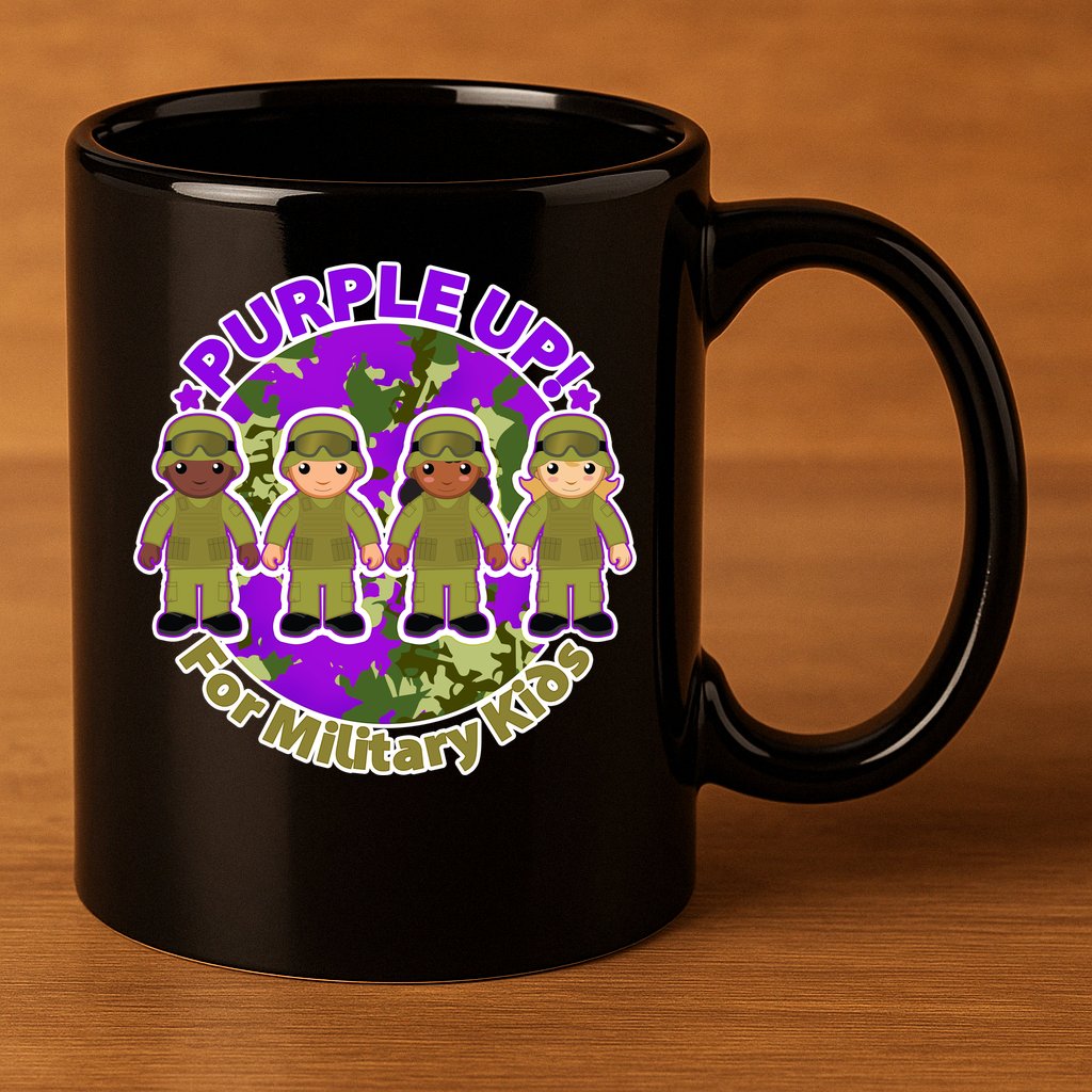 Purple Up! For Military Kids 11oz C Handle Ceramic Mug