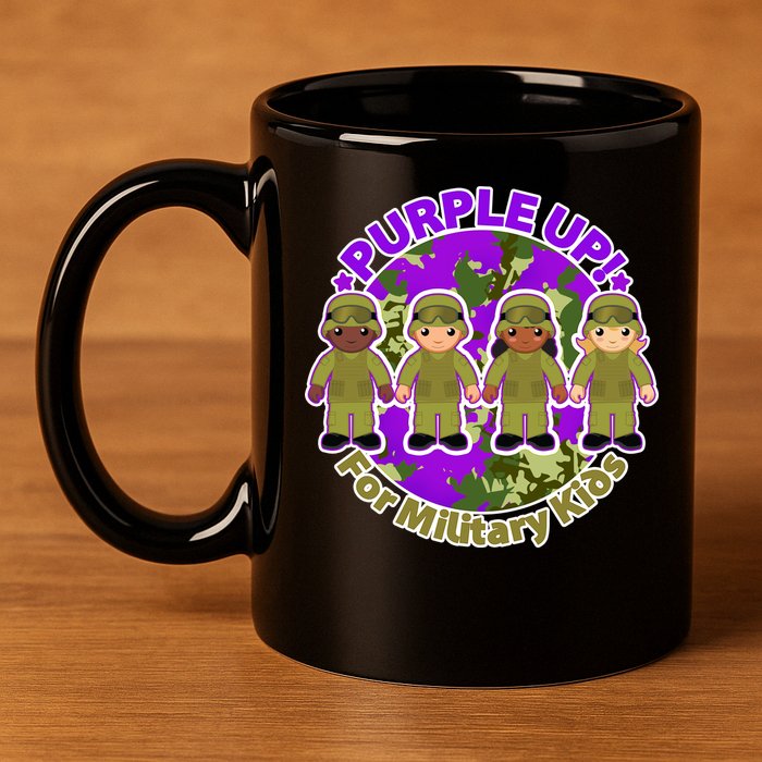Purple Up! For Military Kids 11oz C Handle Ceramic Mug